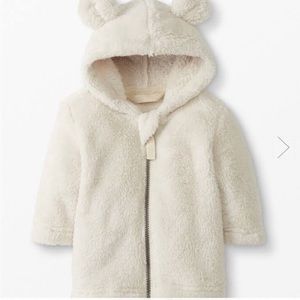NWOT Hanna Andersson Baby Bear Fleece Jacket in Recycled Marshmallow 0-3 mos